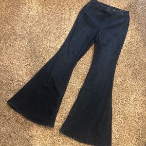 Dark wash bell bottom pants